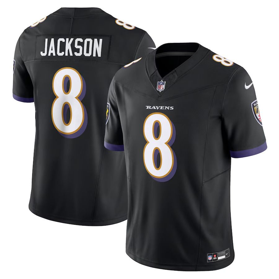 Men Baltimore Ravens 8 Lamar Jackson Nike Black Vapor F.U.S.E. Limited NFL Jersey